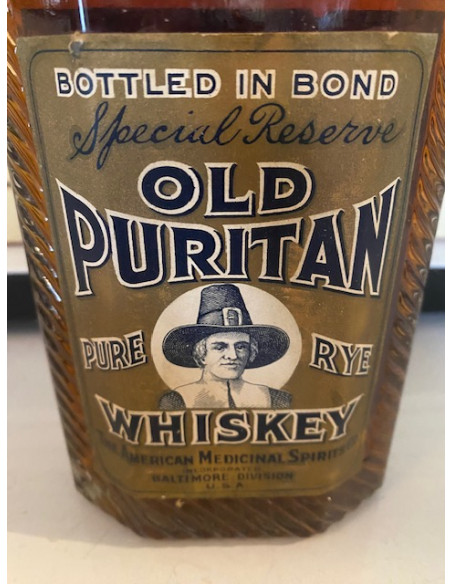 American Medicinal Spirits Co. Whiskey Old Puritan Special Reserve Prohibition 012
