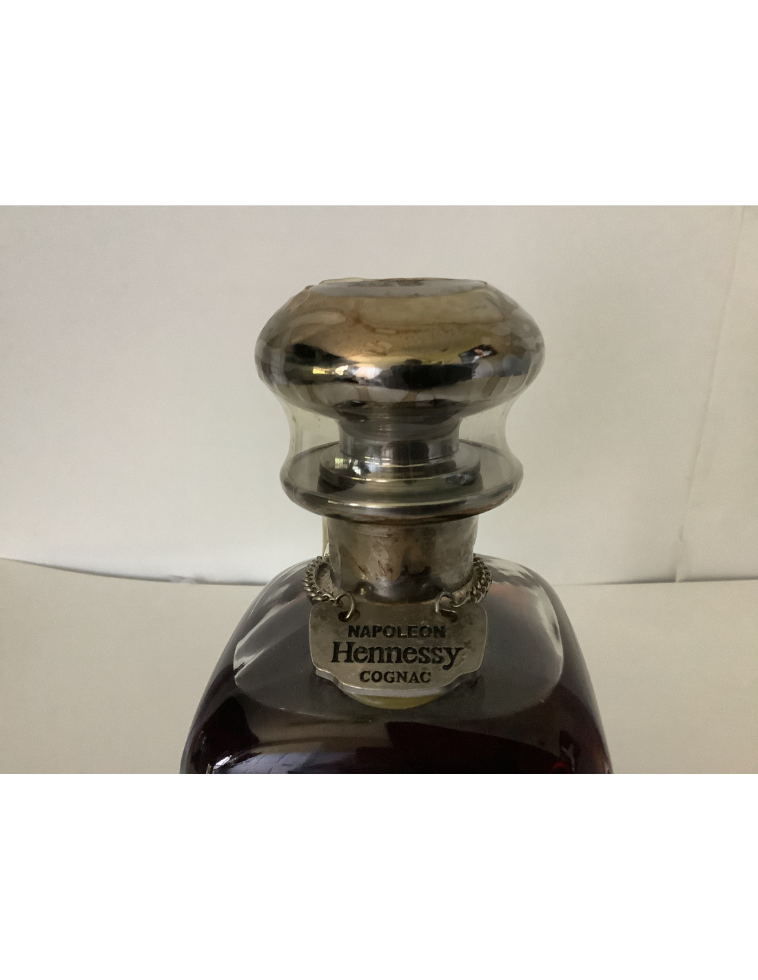 Hennessy Cognac Napoleon Silver Top Library Decanter set 2 glasses |  cabinet7