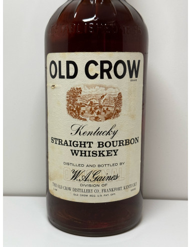 Vintage Old crow glass whiskey online bottle