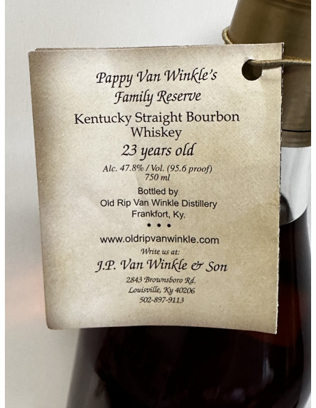 Pappy Van Winkle Bourbon 23 Years Old Family Reserve 014