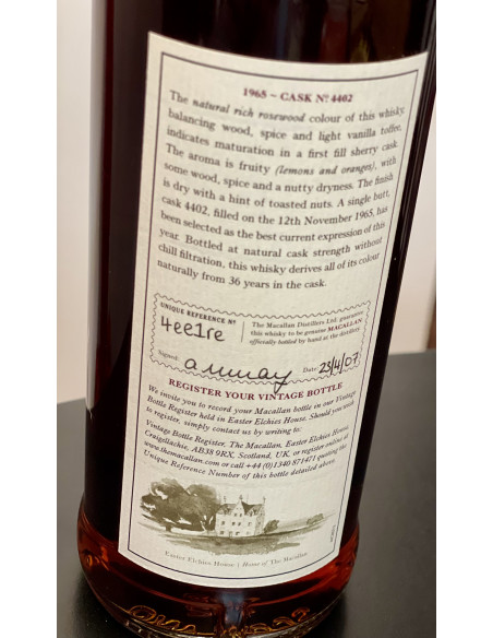 The Macallan Whisky 36 Year Old 1965 Fine and Rare 07